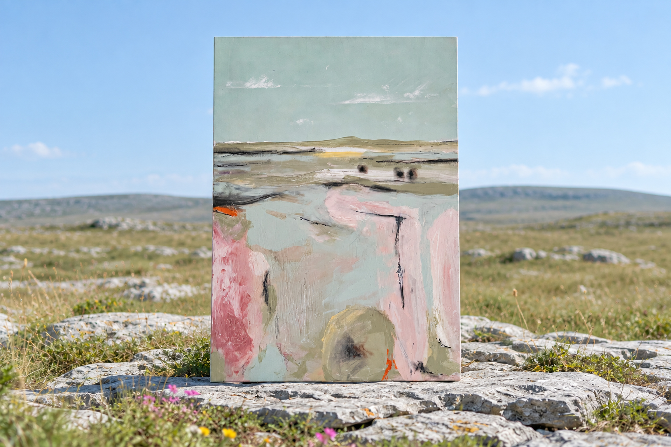 Landscape visualisation of a painting from Fugitive Landscapes.